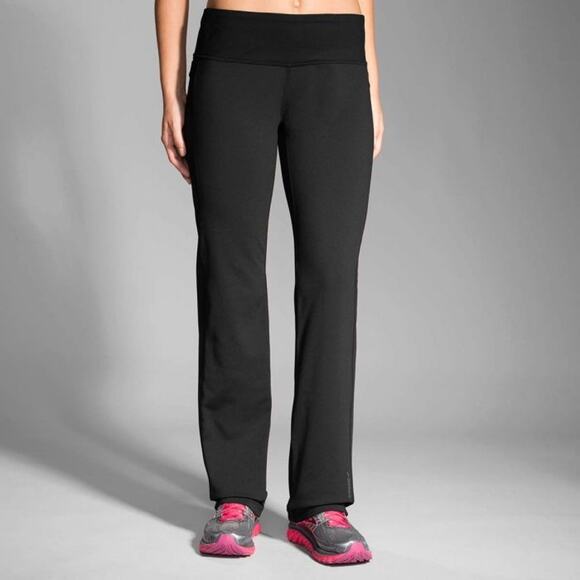 Brooks Pants - Brooks Women's Black Running Leggings Size M Pockets Flare Yoga Workout